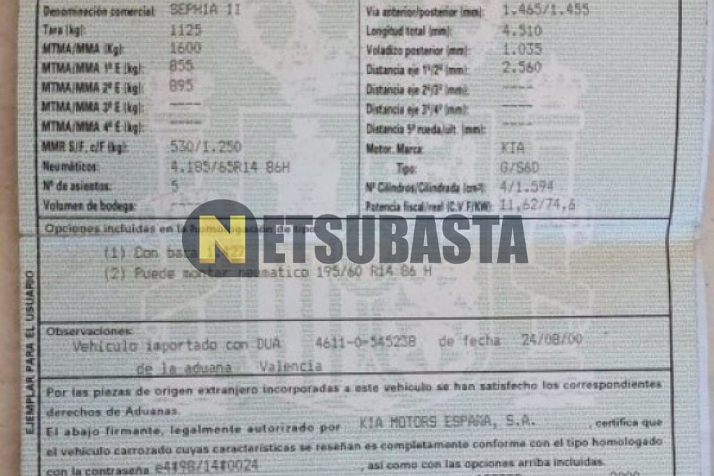 Kia Sephia 1.6 2000