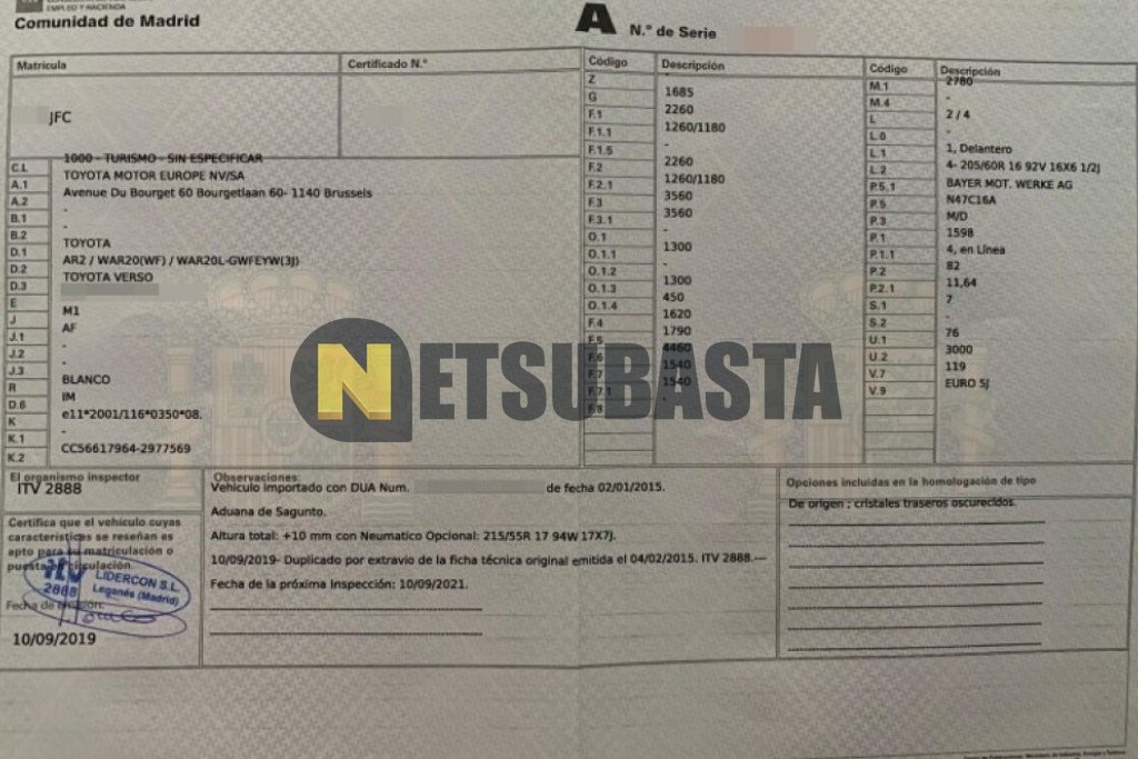 Toyota Verso 115D 2015