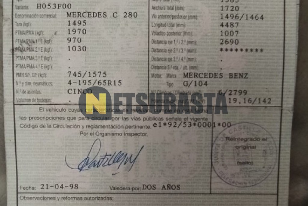 Mercedes-Benz C 280 Aut. 1995