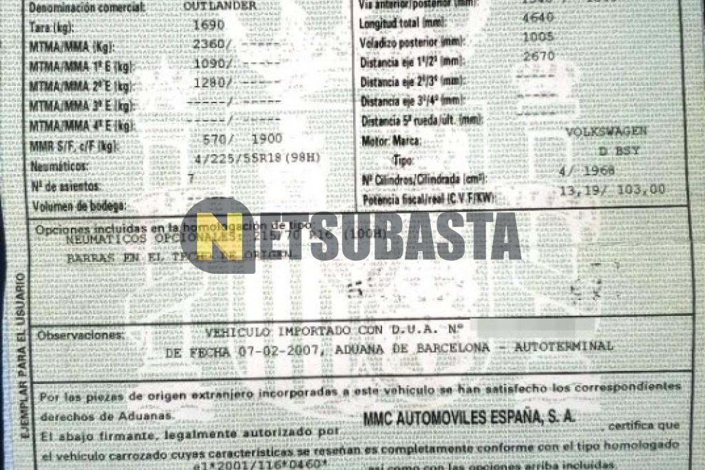 Mitsubishi Outlander 2.0 DI-D 2007