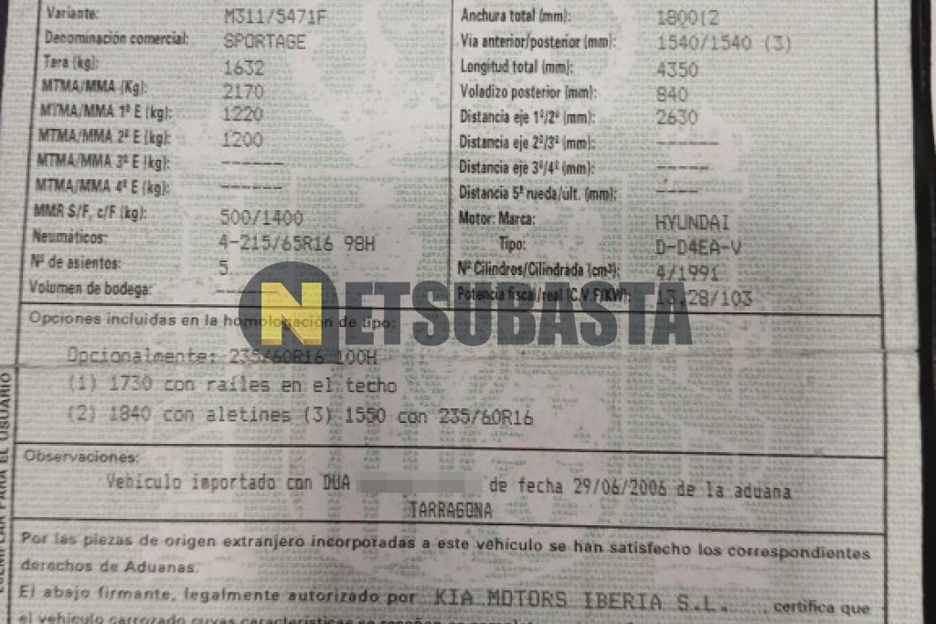 Kia Sportage 2.0 CRDi VGT 4x2 2006