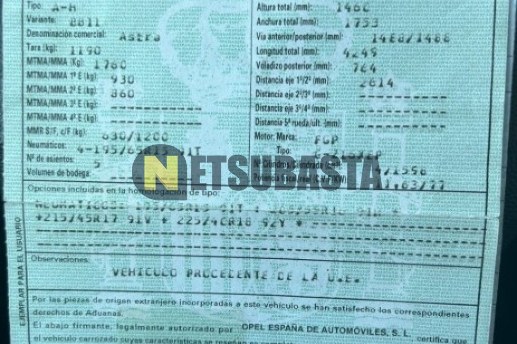 Opel Astra 1.6 16V 2004