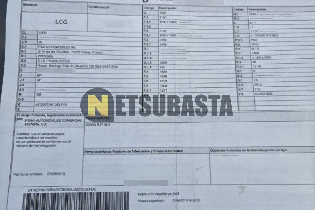 Citroën Berlingo Talla XL 1.5 BlueHDi EAT8 2019