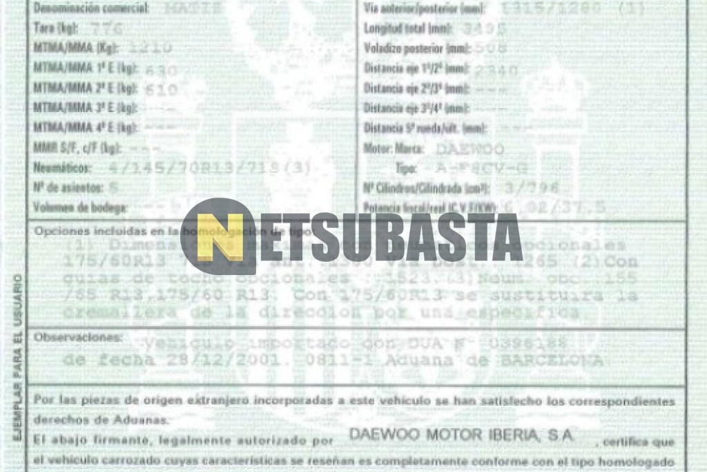 Daewoo Matiz 0.8 2002