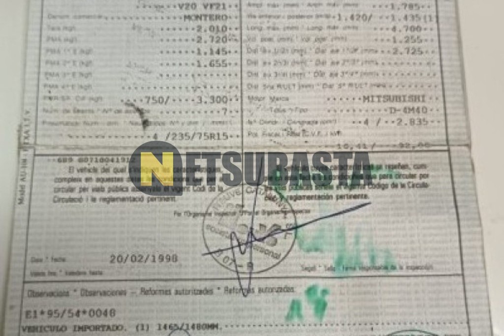 Mitsubishi Montero 2.8 Tdi 1998