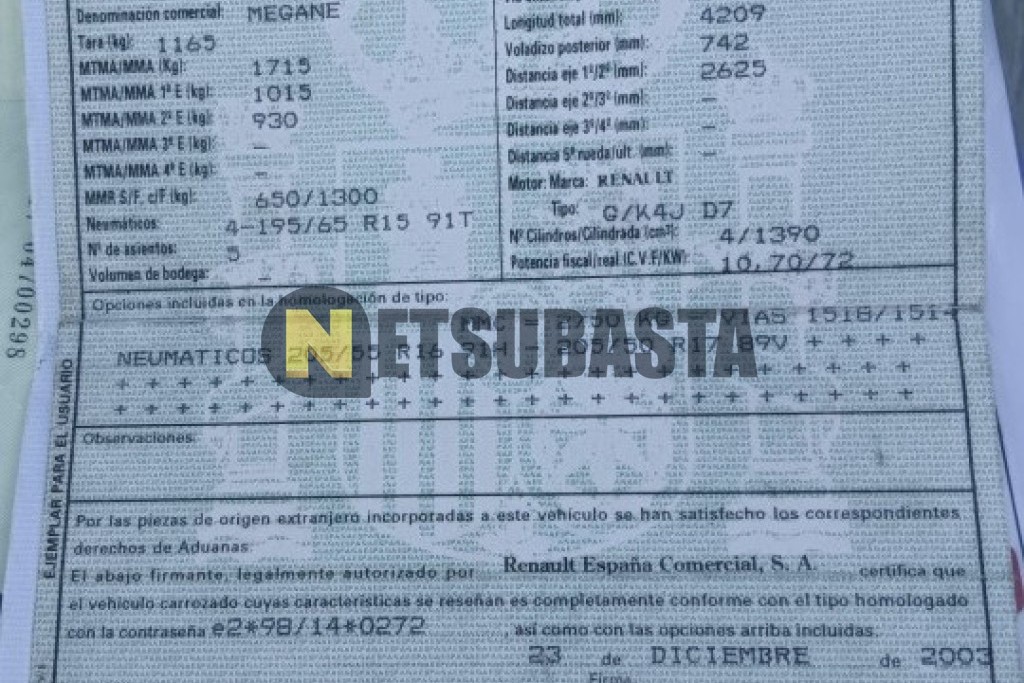 Renault Megane 1.4 16V 2004