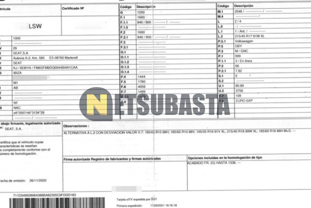Seat Ibiza 1.0 TGI 2021