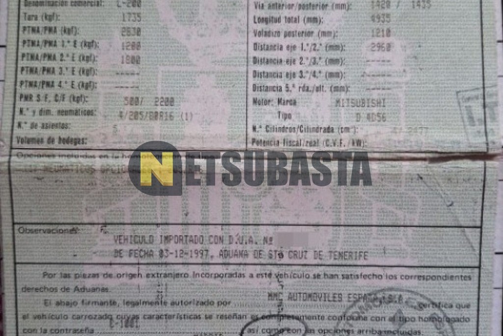 Mitsubishi L200 2.5 D 4x4 1998