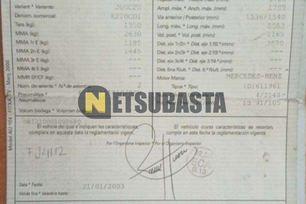 Mercedes-Benz E 220 CDI Aut. (Fúnebre) 2003