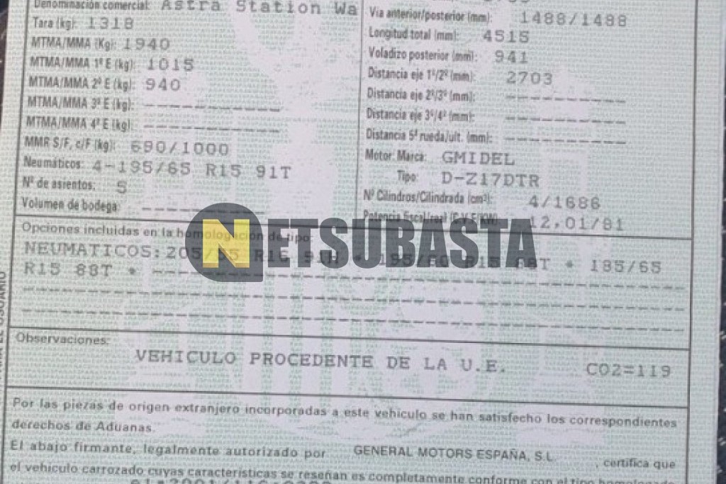 Opel Astra SW 1.7 CDTi 2009