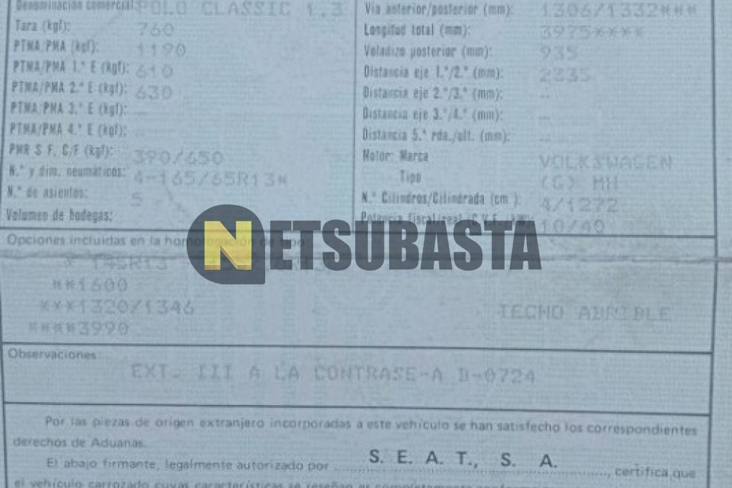 Volkswagen Polo Classic 1.3 1989