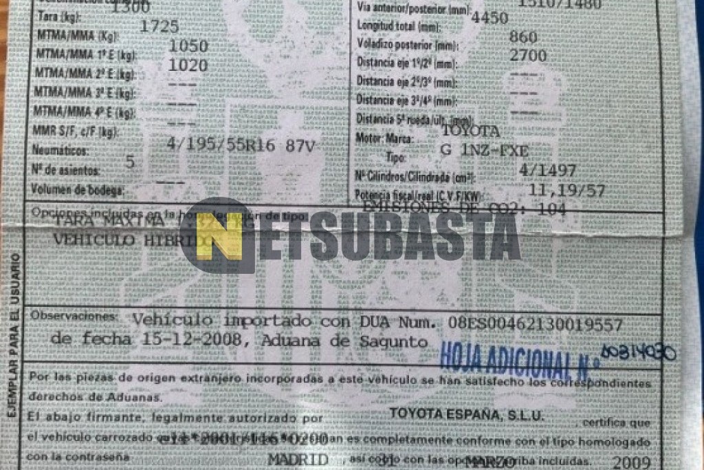 Toyota Prius 1.5 VVT-i HSD 2009
