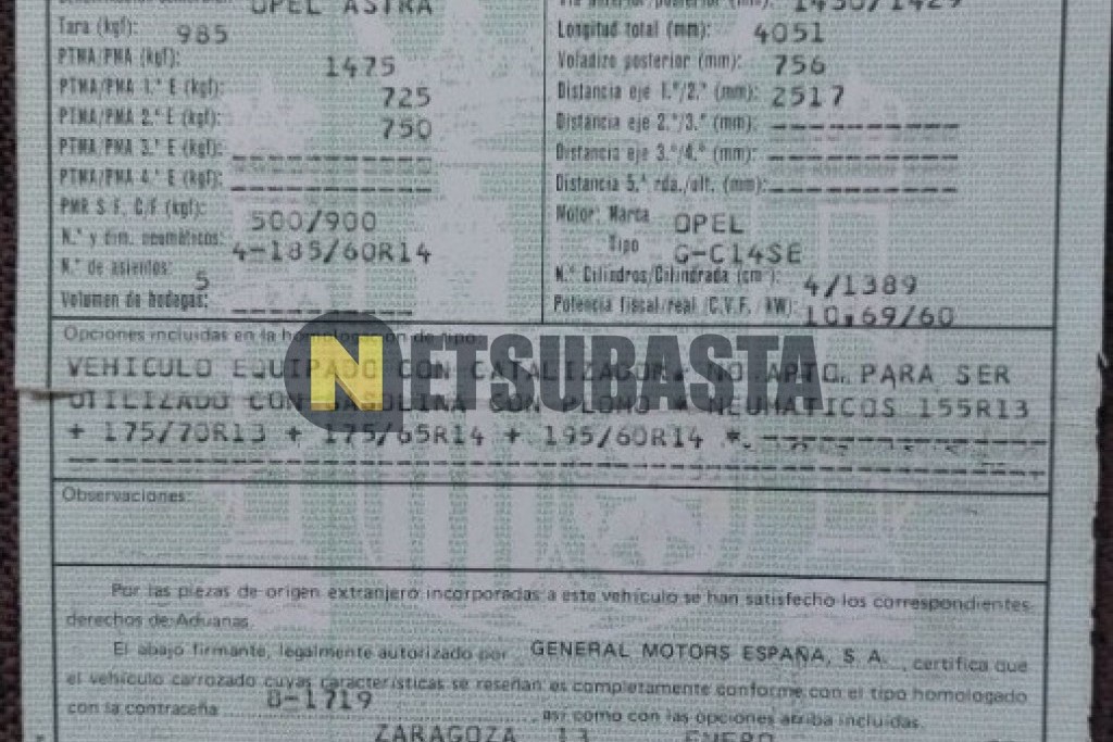 Opel Astra 1.4 1993