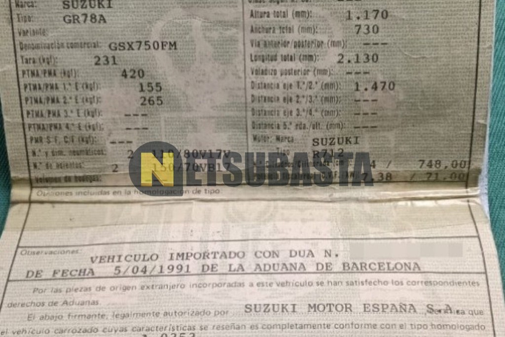 Suzuki GSX 750 F 1991