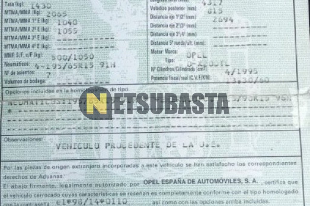 Opel Zafira 2.0 DI 2000