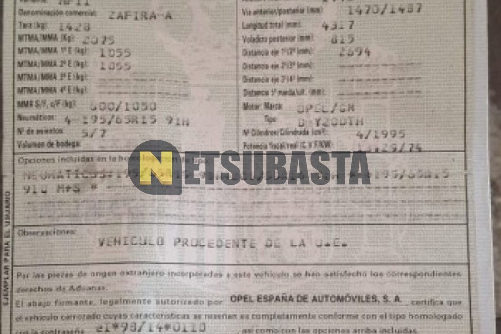 Opel Zafira 2.0 DTi 16V 2001