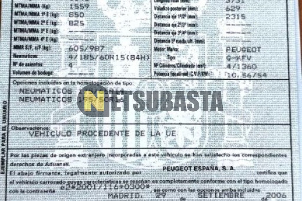 Peugeot 1007 1.4 2 Tronic 2006