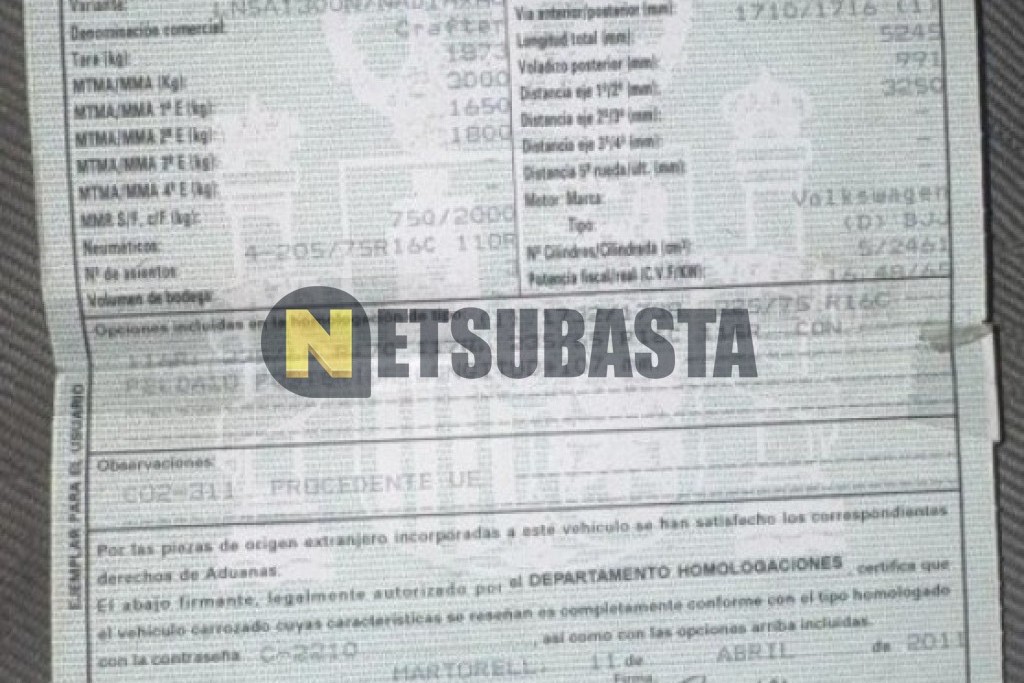 Volkswagen Crafter 2.5 TDI 2011