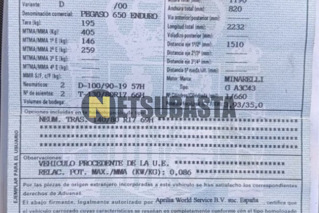 Aprilia Pegaso 650 2007