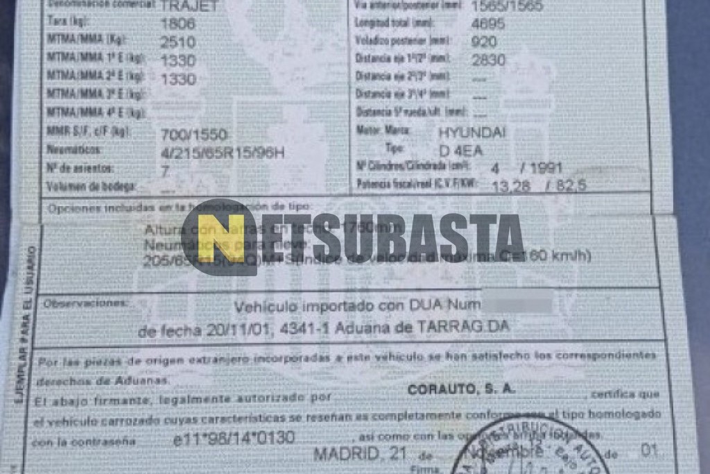 Hyundai Trajet 2.0 GLS CRDi 2001