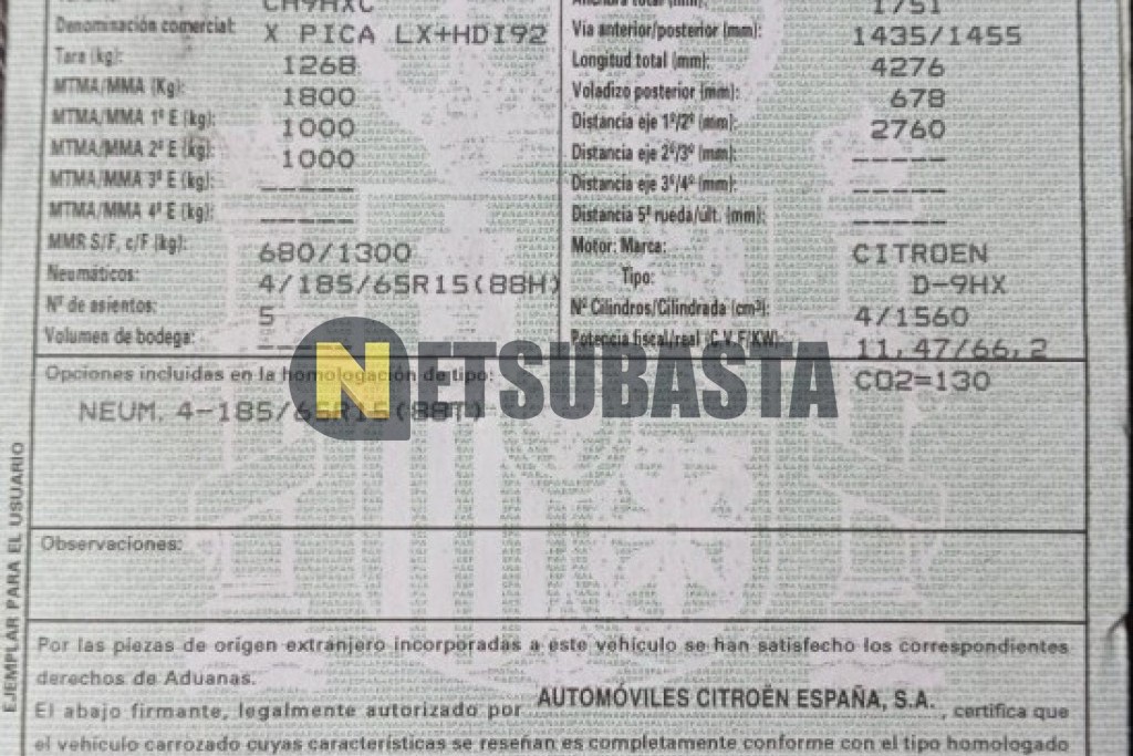 Citroën Xsara Picasso 1.6 HDi 2009