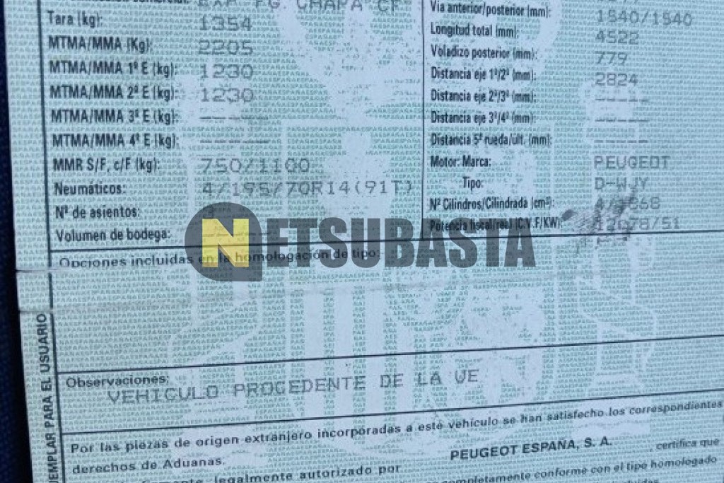 Peugeot Expert Furgón 1.9D Isotermo 2004