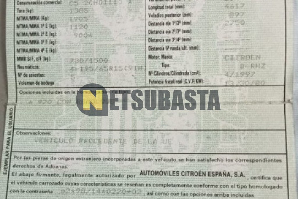 Citroën C5 2.0 HDi 2002