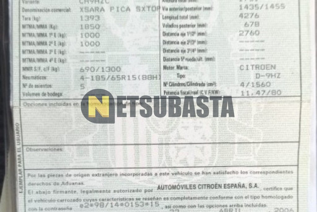 Citroën Xsara Picasso 1.6 HDi FAP 2006