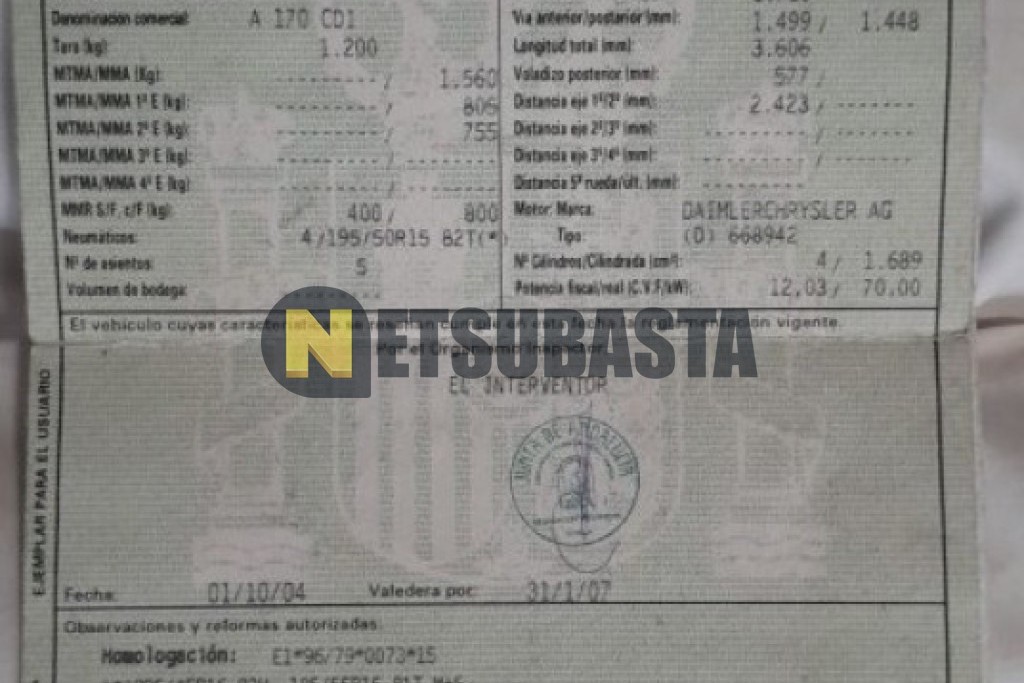 Mercedes-Benz A 170 CDI Aut. 2003