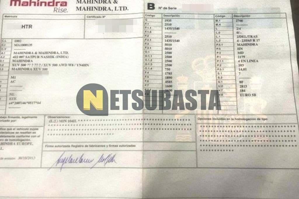 Mahindra XUV 500 AWD W6 2013