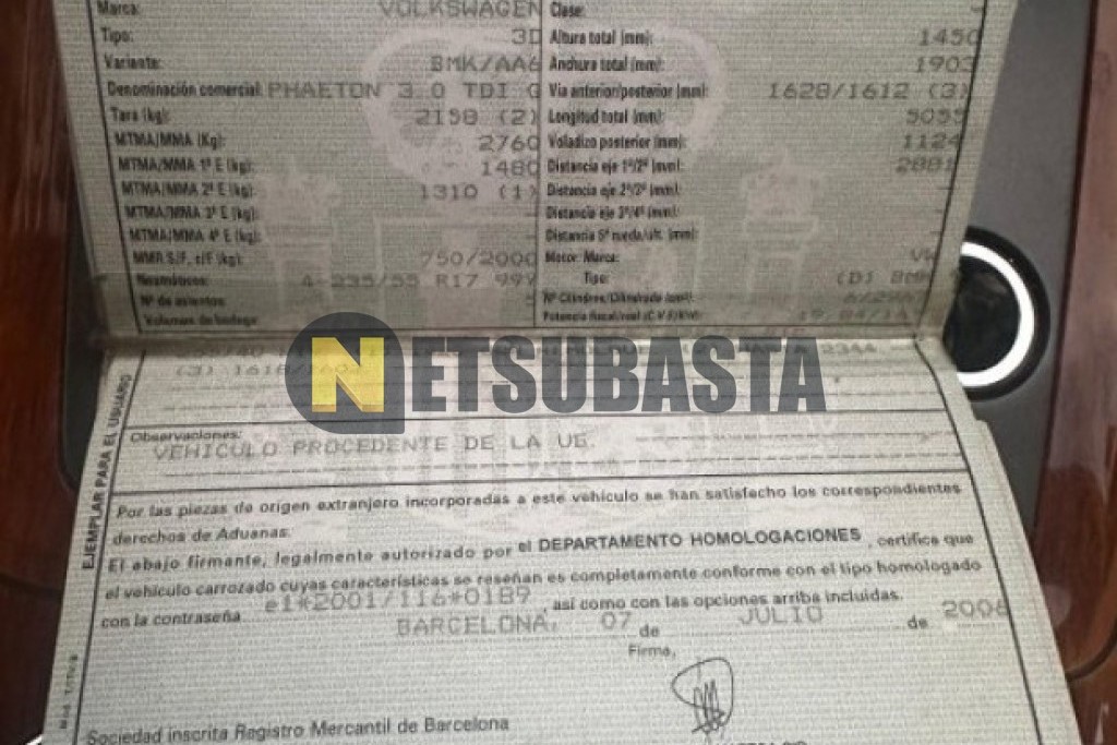 Volkswagen Phaeton 3.0 V6 TDI 4 Motion 2006