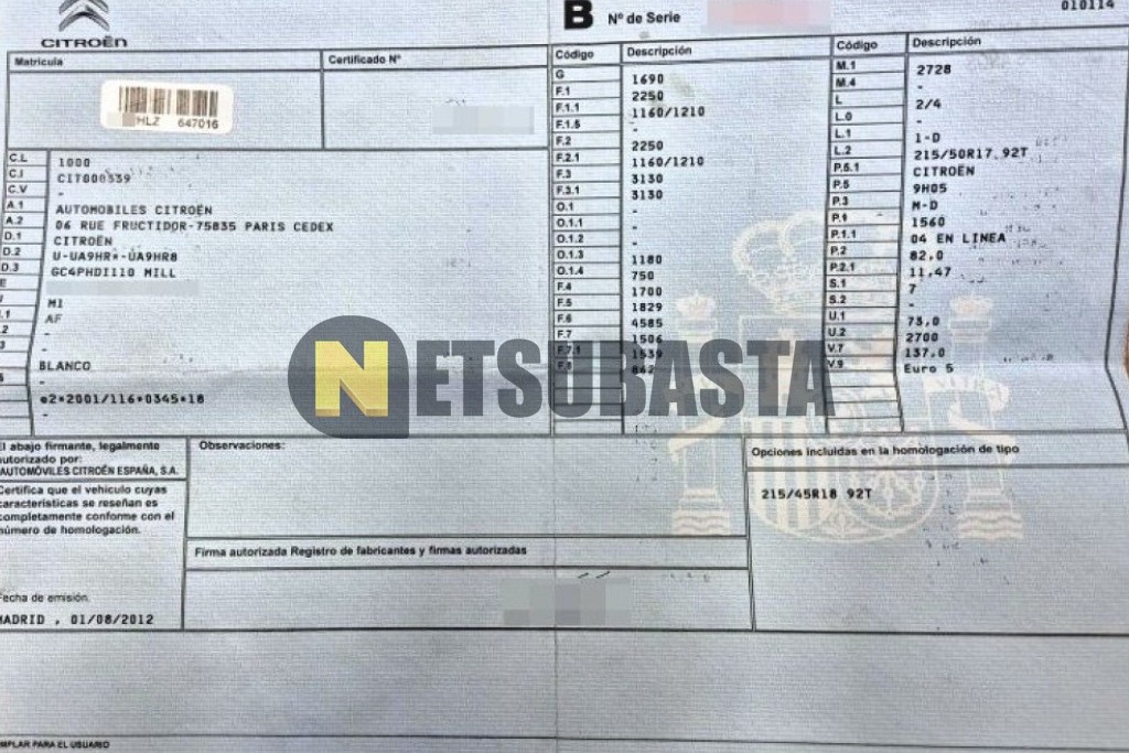 Citroën Grand C4 Picasso 1.6 HDi 2012