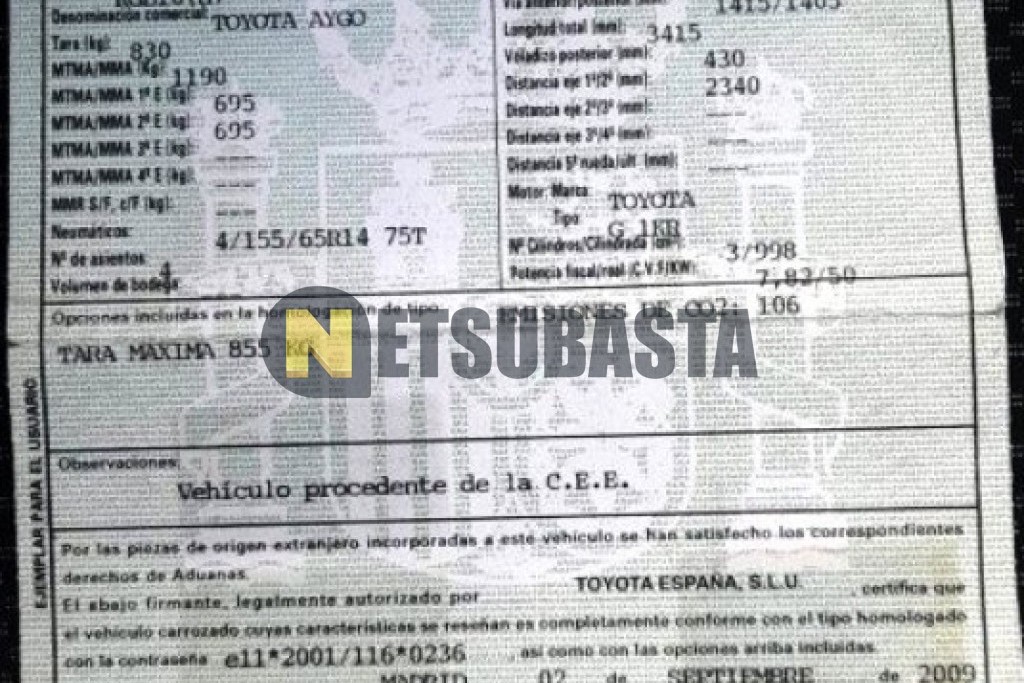 Toyota Aygo 1.0 VVT-i 2009