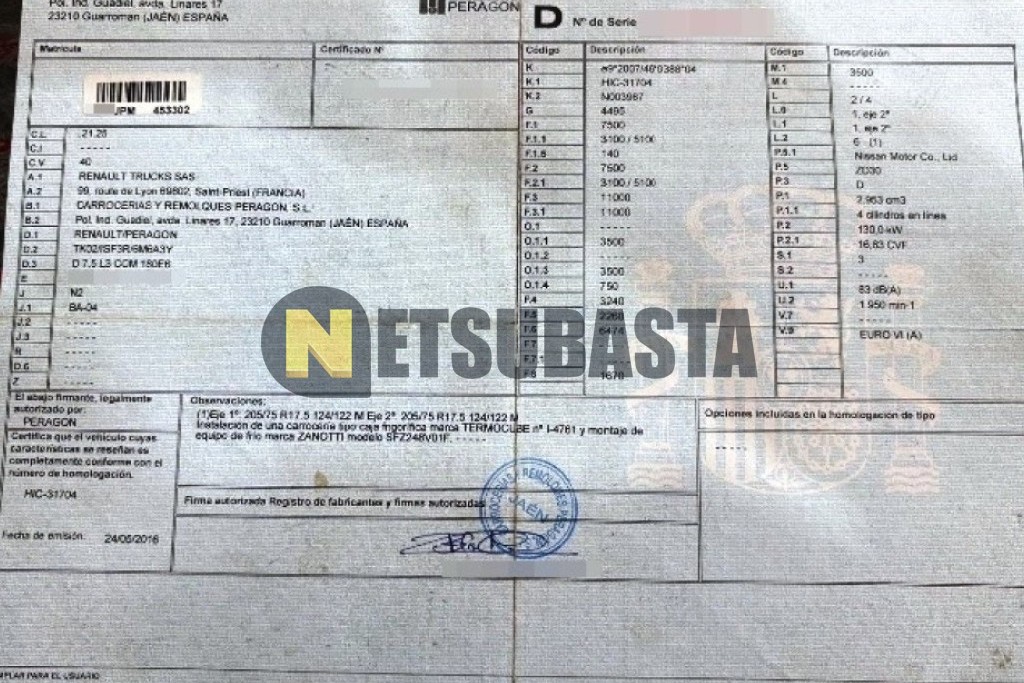 Renault D7 Grúa Portacoches 2016