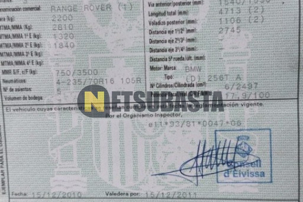 Land-Rover Range Rover 2.5 DSE Automático 1999