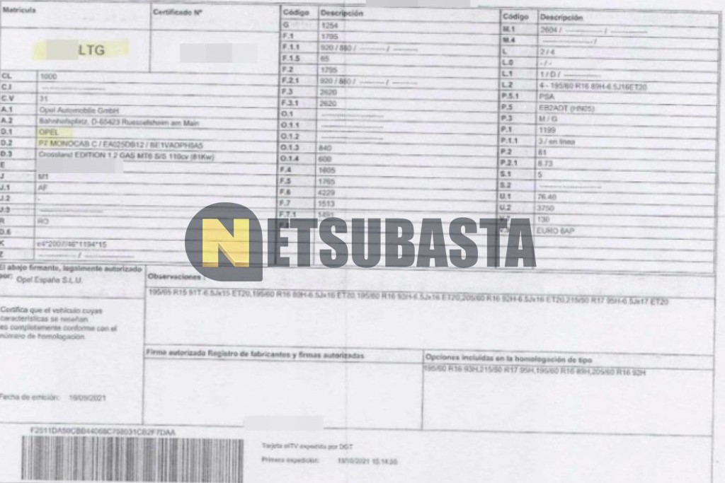 Opel Crossland 1.2 Turbo 2021