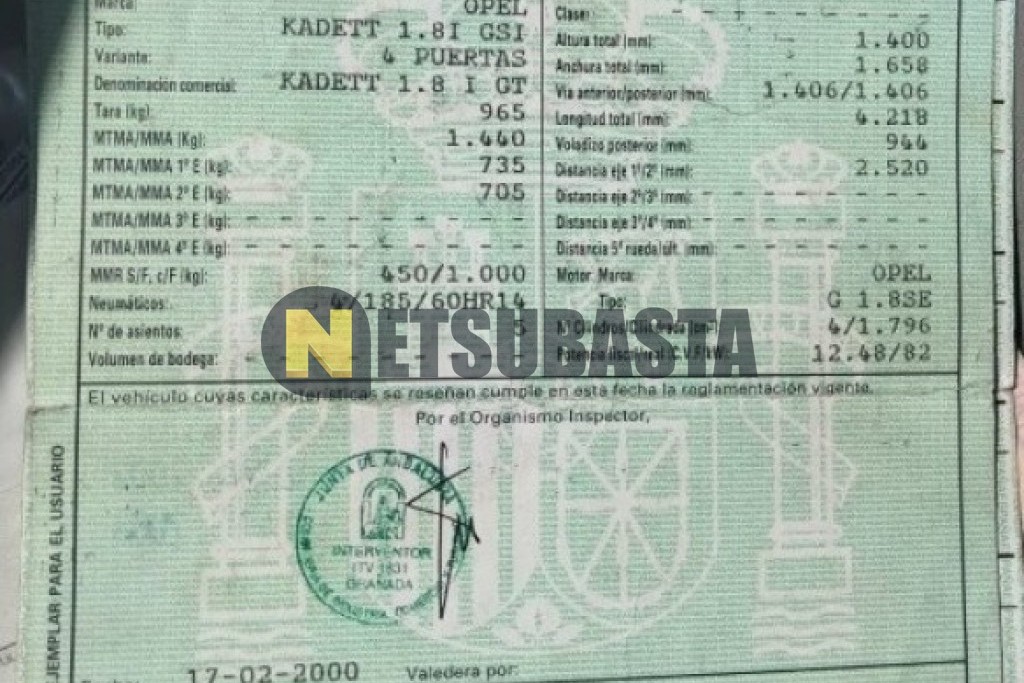 Opel Kadett 1.8i GT 1991