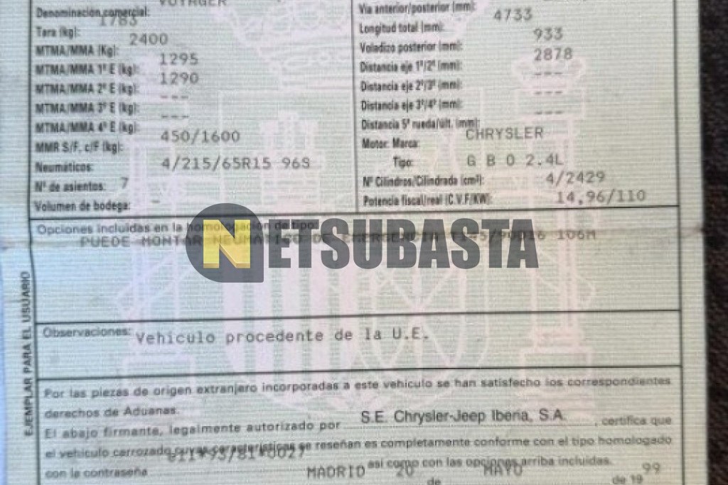 Chrysler Voyager 2.4 1999