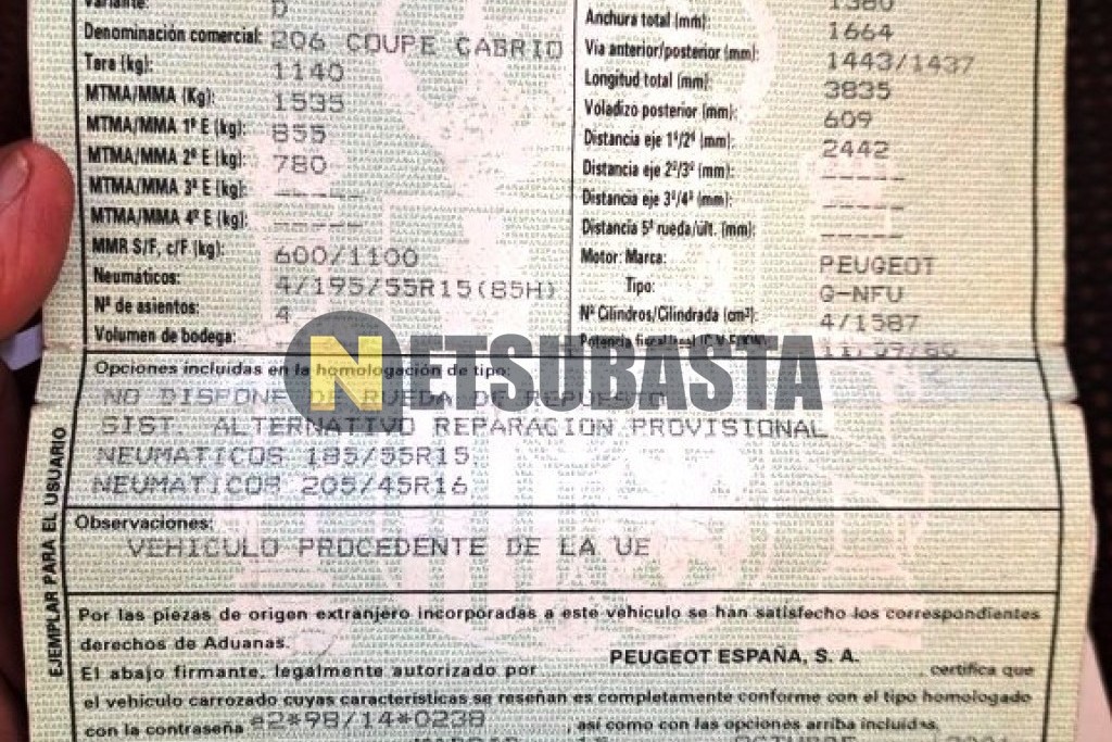 Peugeot 206 Coupé Cabrio 1.6 2001