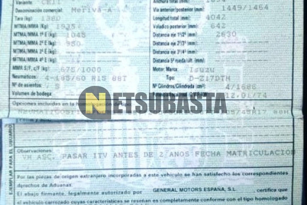 Opel Meriva 1.7 CDTi 2005