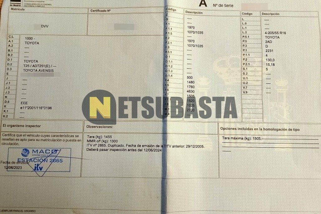 Toyota Avensis Sedán 2.2 D-4D 2006