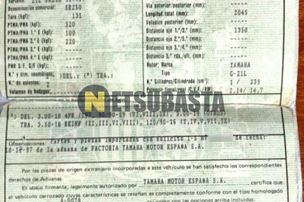 Yamaha SR 250 Special 2002