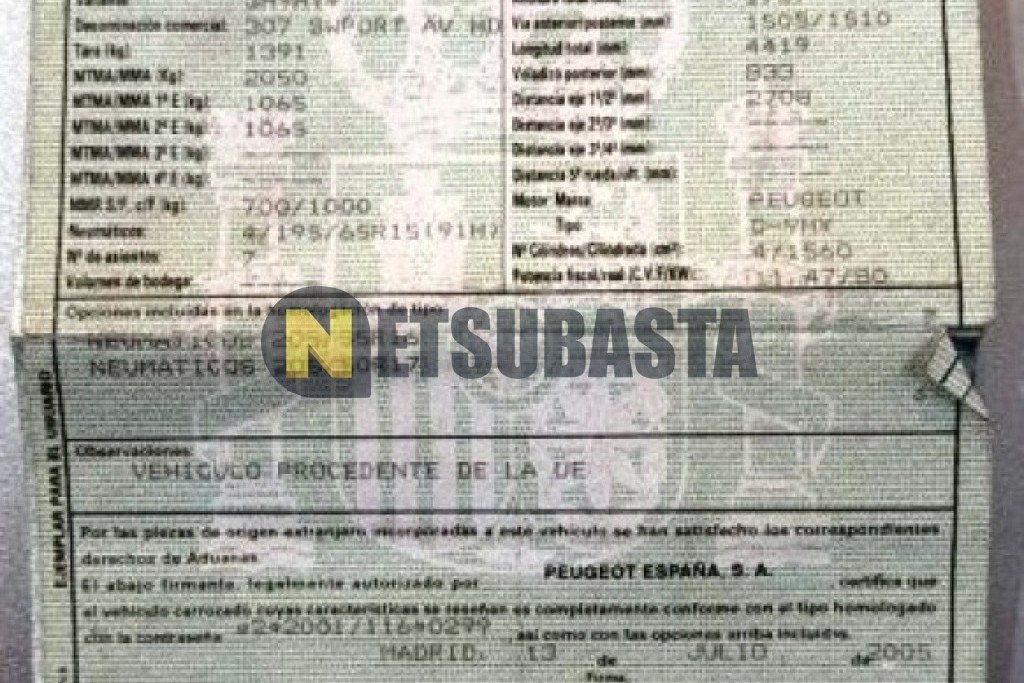 Peugeot 307 SW 1.6 HDi 2005