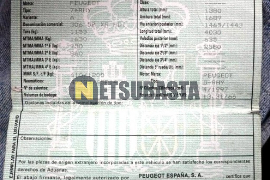 Peugeot 306 2.0 HDI 1999