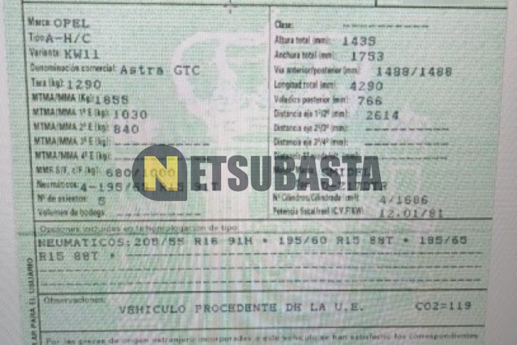 Opel Astra GTC 1.7 CDTi 2010