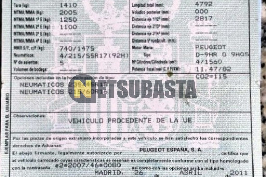 Peugeot 508 1.6 e-HDi CMP 2011