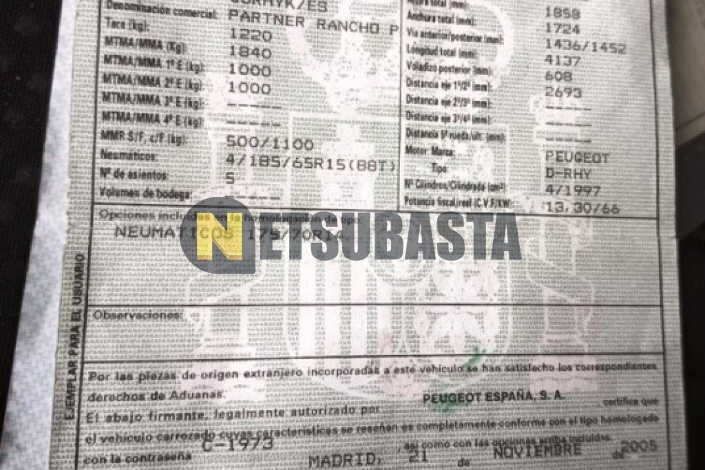 Peugeot Partner 2.0 HDi 2006