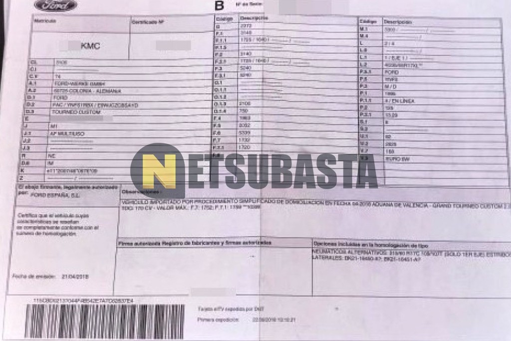 Ford Tourneo Custom 2.0 TDCi 2018