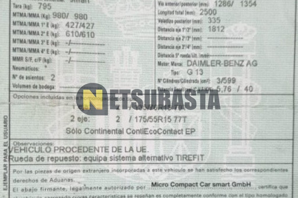 Smart Fortwo 0.6 City Coupé 1999