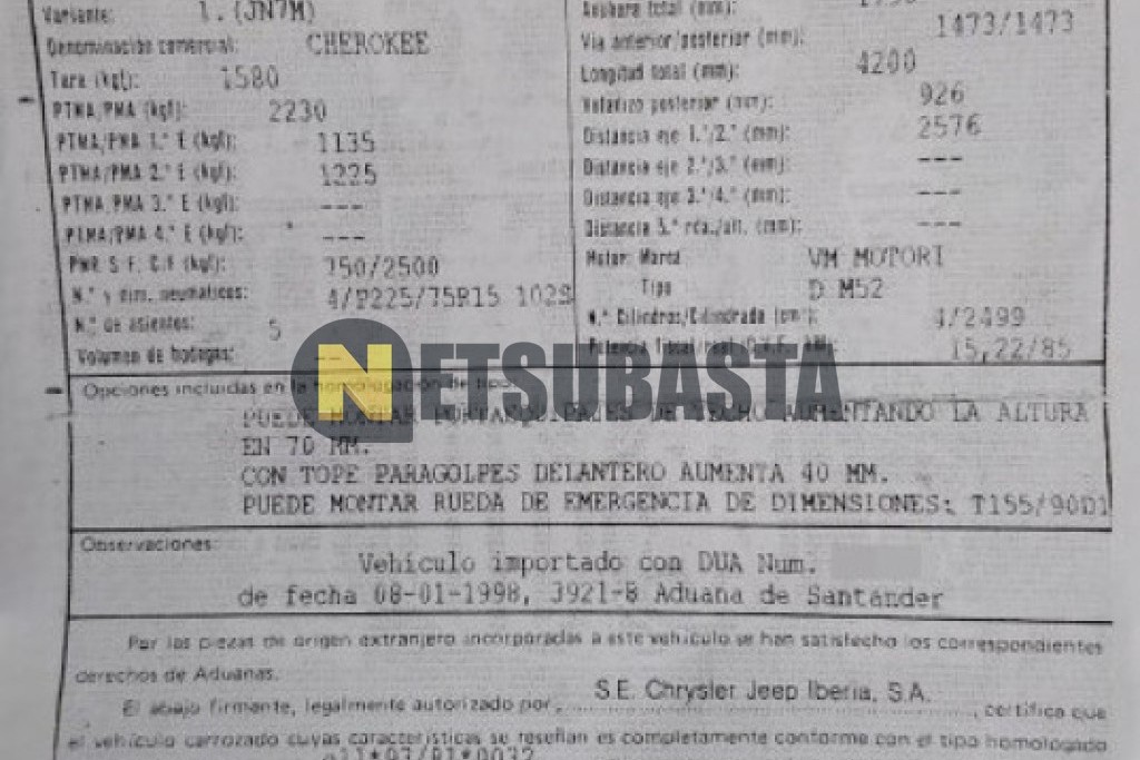 Jeep Cherokee 2.5 TD 1998